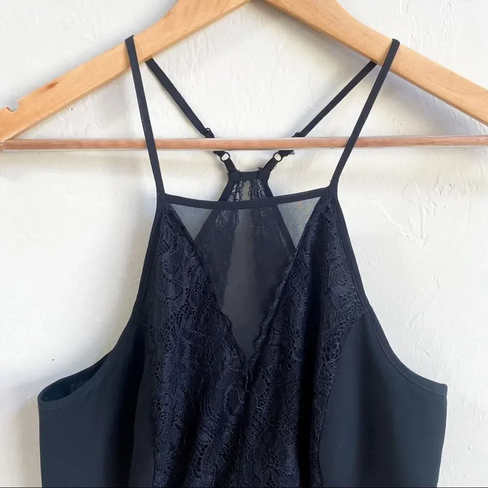 BCBGeneration Black‎ Lace Halter Chiffon Mini Dress